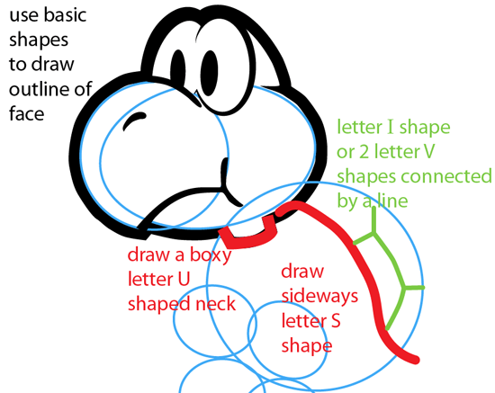 550x437 How To Draw Koopa Troopa From Nintendo's Super Mario Bros - Koopa Troopa Drawing