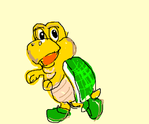300x250 A Happy Green Koopa Troopa Drawing - Koopa Troopa Drawing