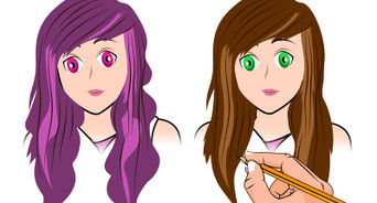 342x184 How To Draw An Anime Character Steps - Korean Cartoon Girl Drawing