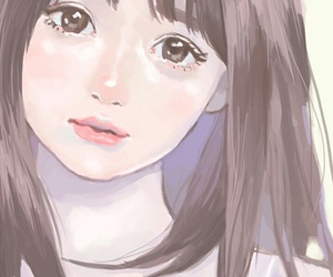 300x250 illustration girl,art, art girl, background, beautiful, beautiful - Korean Cartoon Girl Drawing