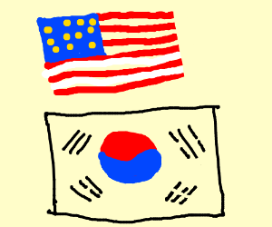 300x250 United States Flag South Korean Flag - Korean Flag Drawing