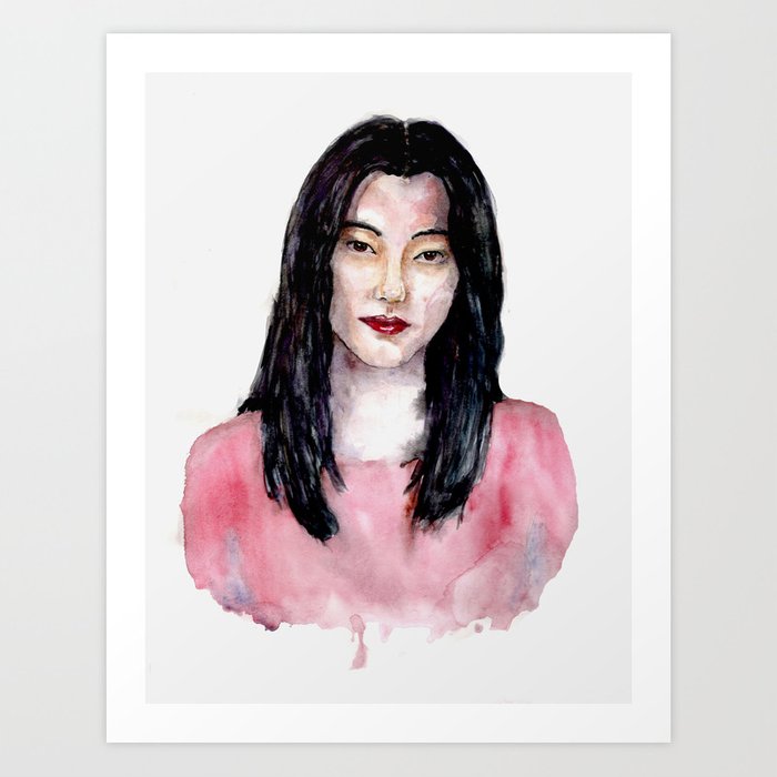 700x700 Korean Girl Art Print - Korean Girl Drawing