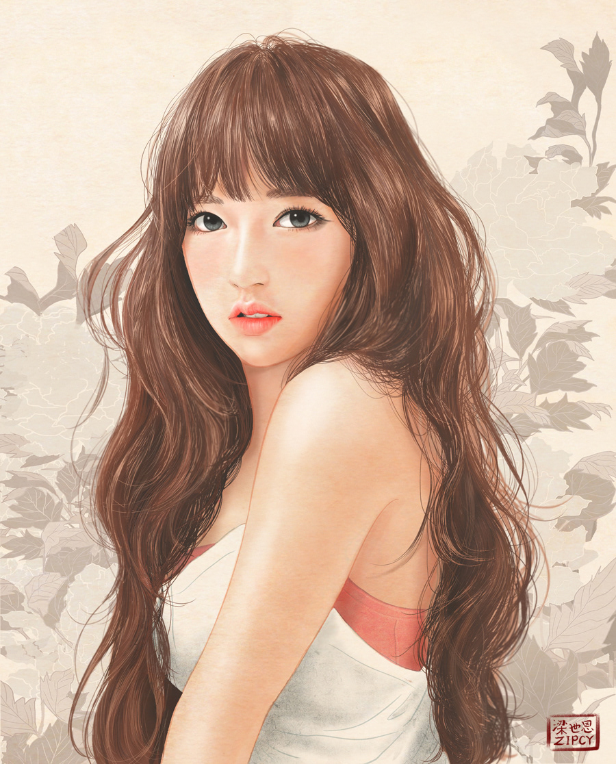 900x1116 Zipcy - Korean Girl Drawing