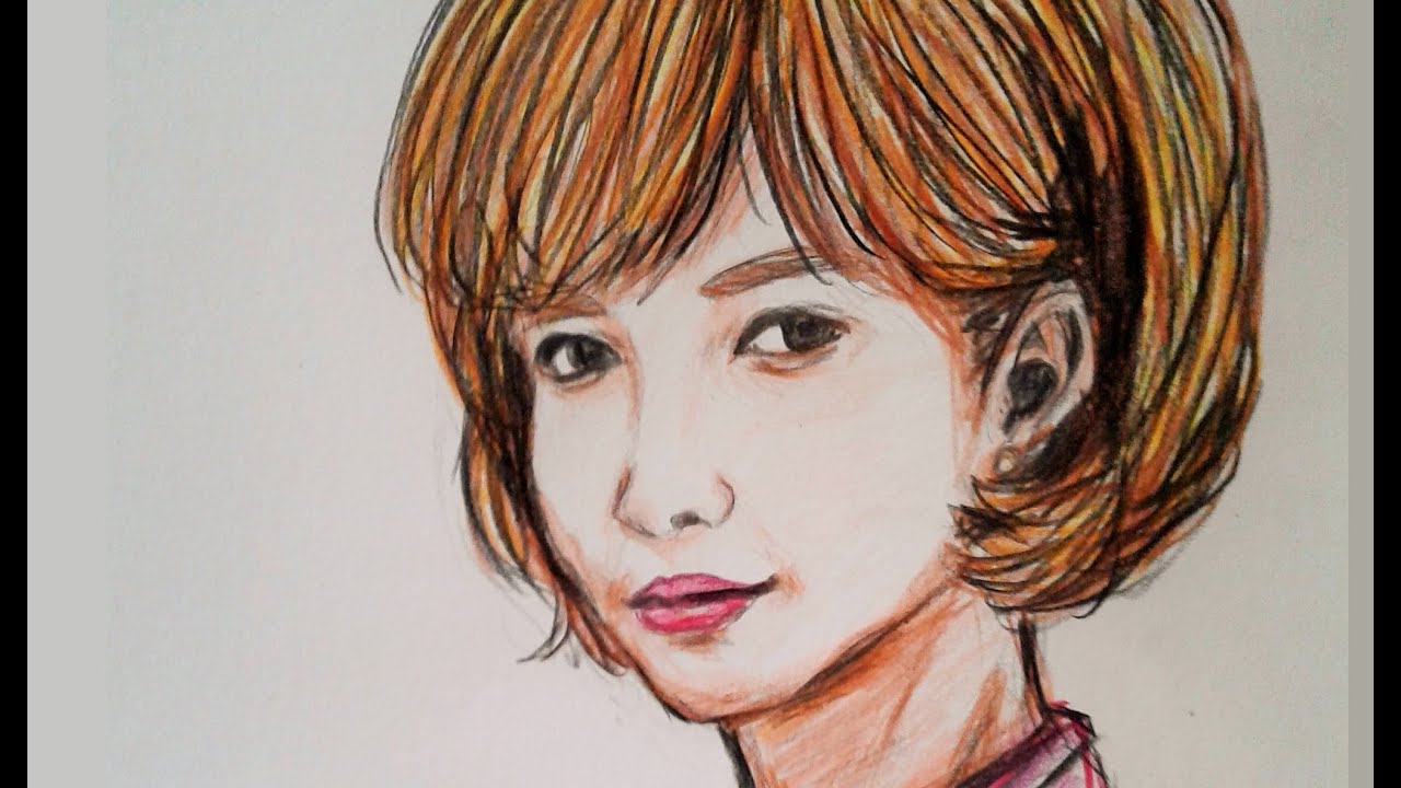 1280x720 Drawing Korean Girl Face ! Color Pencil - Korean Girl Drawing