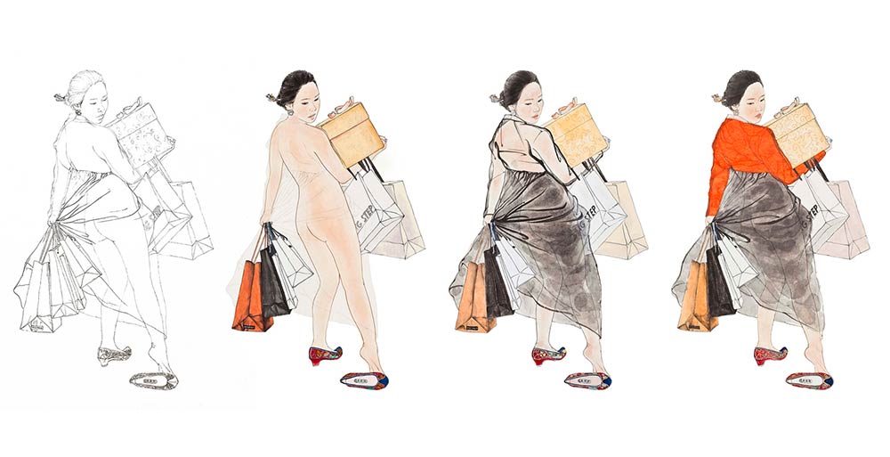 1000x513 qampa south korean artist kim hyun jung on her art, creative trends - Korean Style Drawing