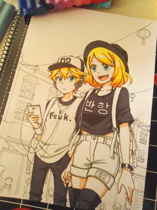 320x427 Koreanstyle Drawings On Paigeeworld Pictures Of Koreanstyle - Korean Style Drawing