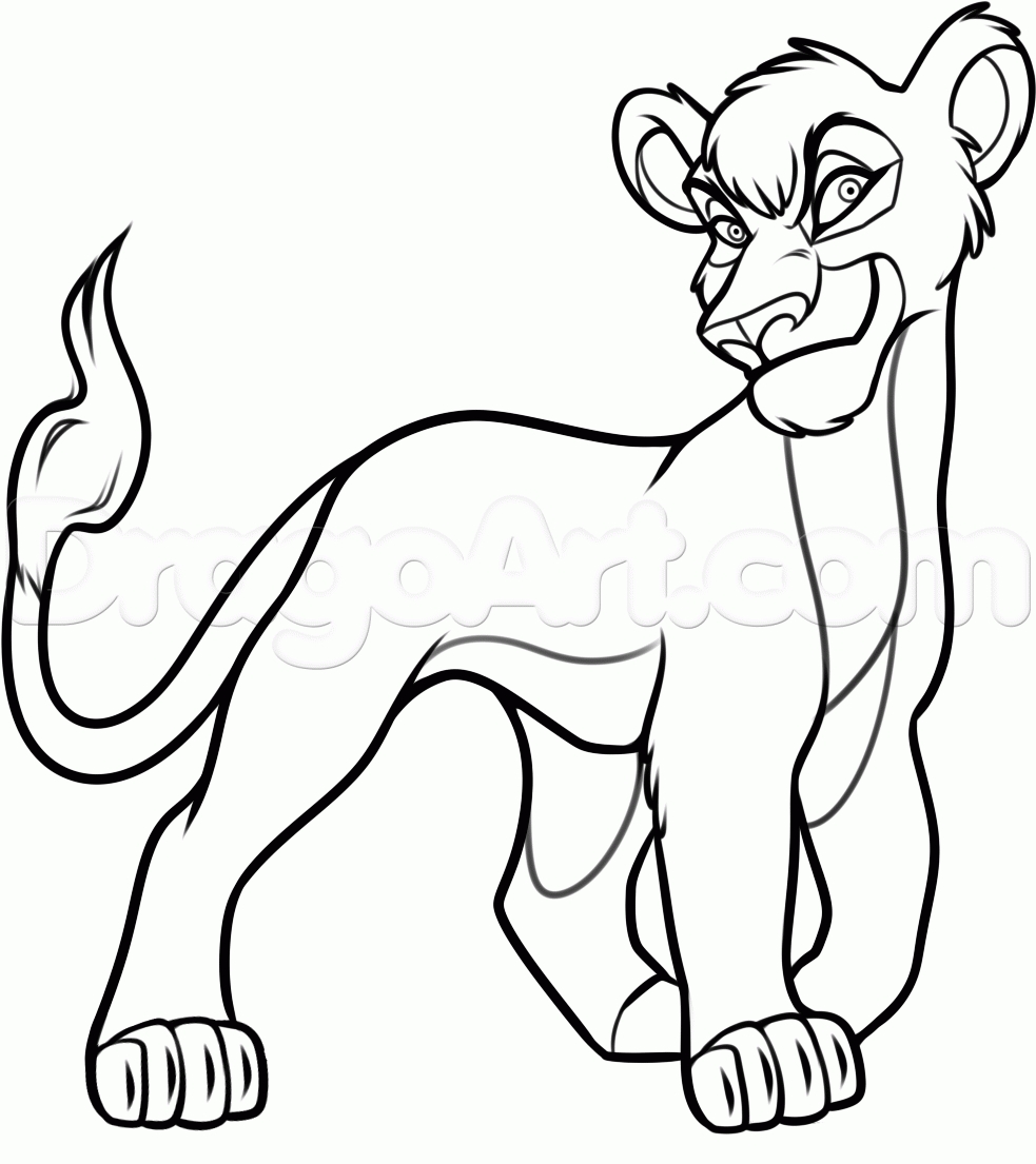 983x1105 Coloring Pages The Lion King Coloringk Pages Kovu At Getdrawings - Kovu Drawing