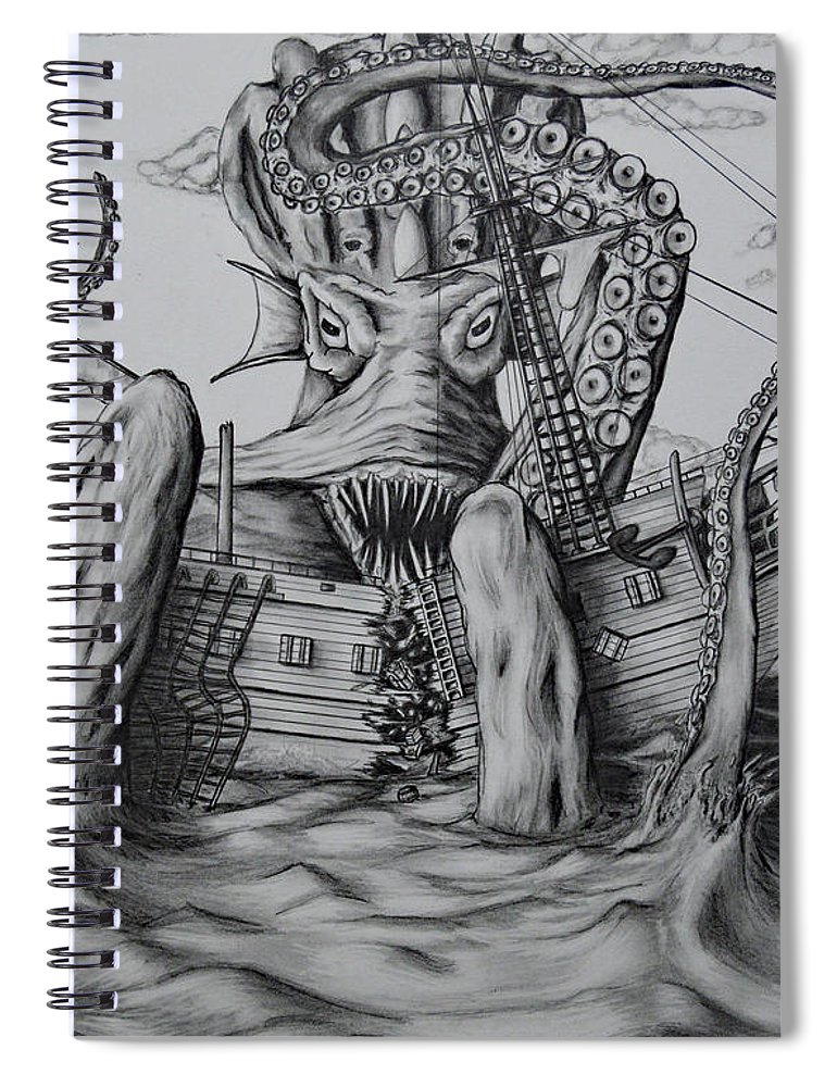 770x1000 Kraken Spiral Notebook For Sale - Kraken Drawing