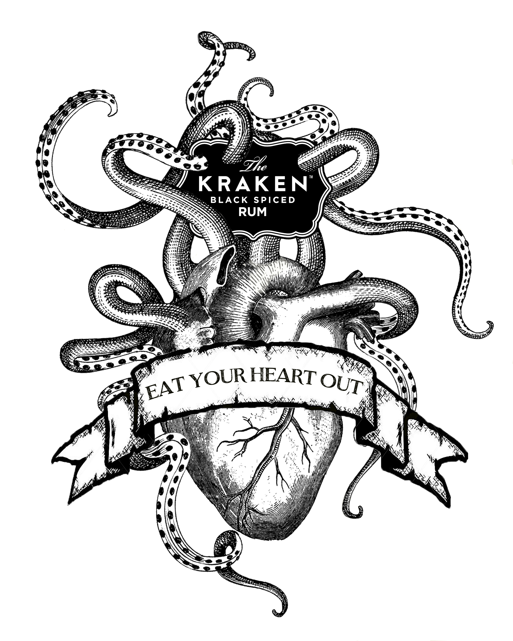 1985x2480 Release The Kraken! Monster's Ink Art Macabre Drawing Salons - Kraken Drawing