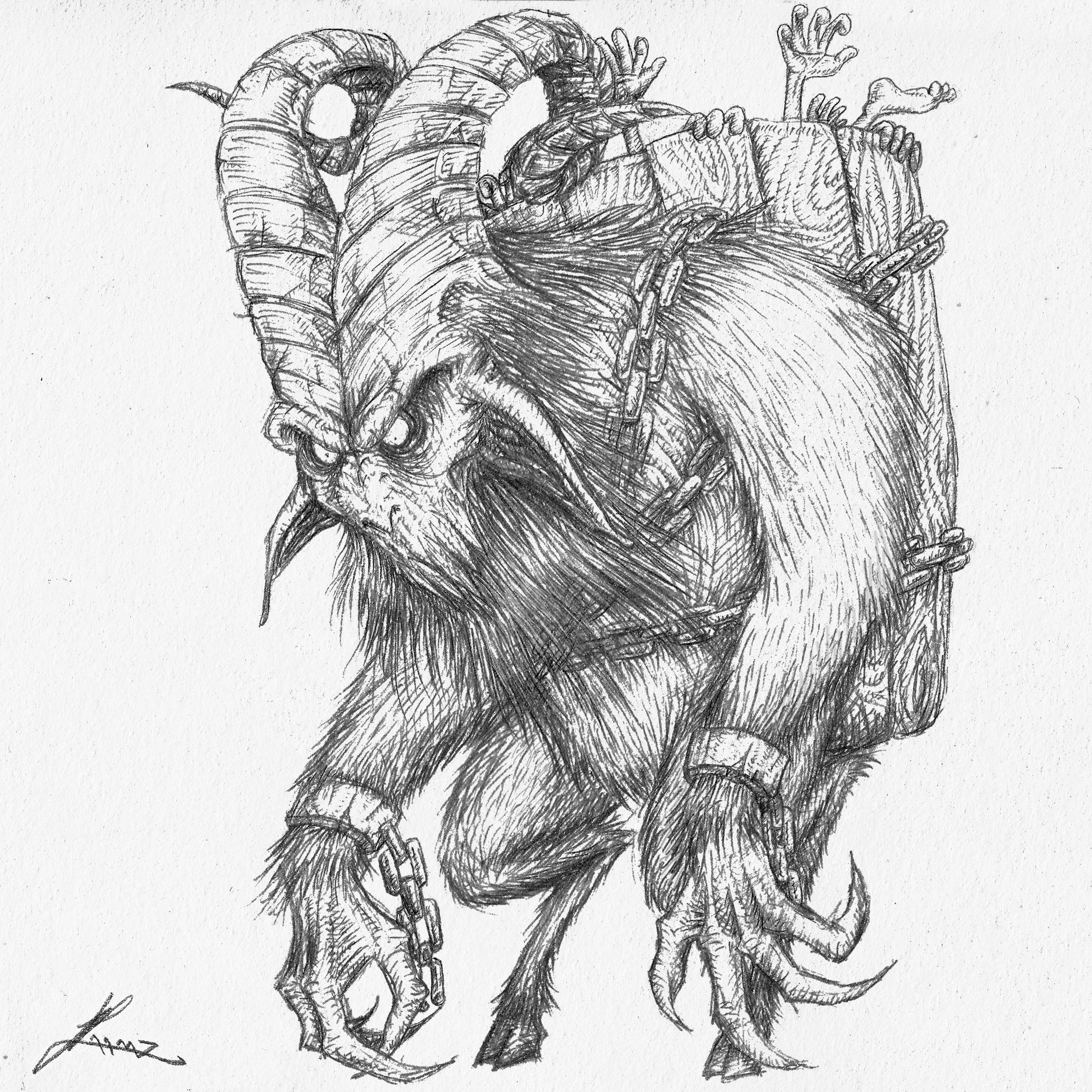 3665x3665 Krampus - Krampus Drawing