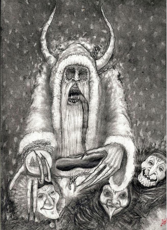654x900 Krampus Drawing - Krampus Drawing