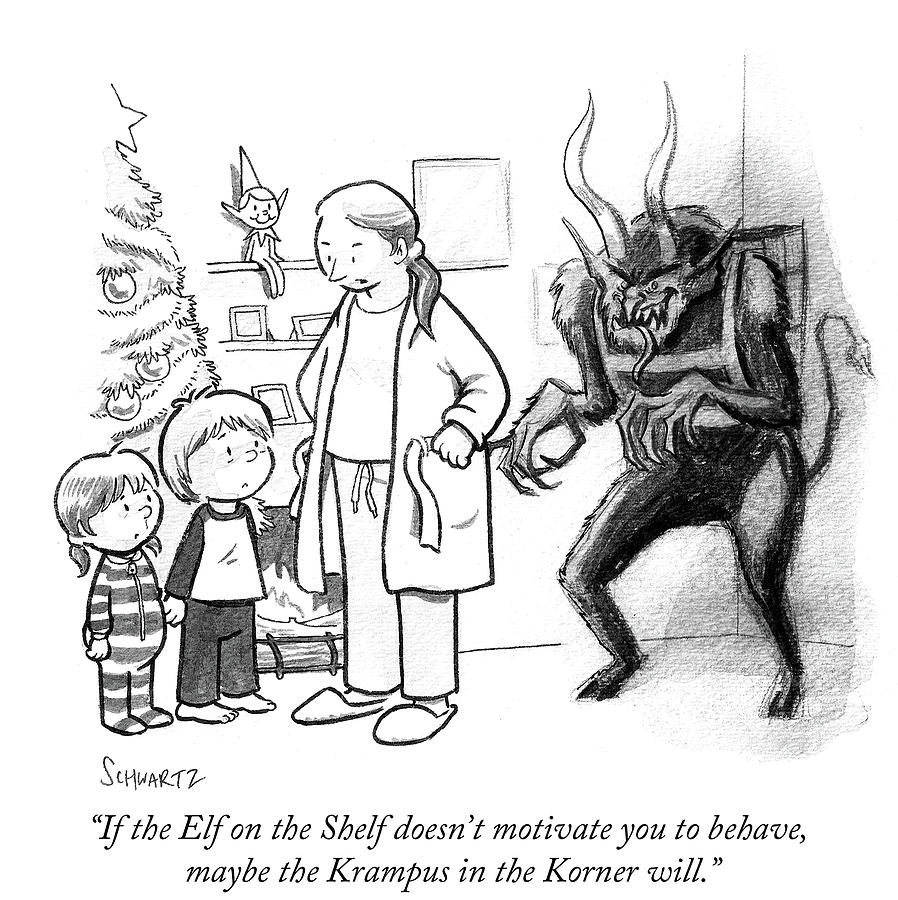 898x900 The Krampus In The Korner Drawing - Krampus Drawing