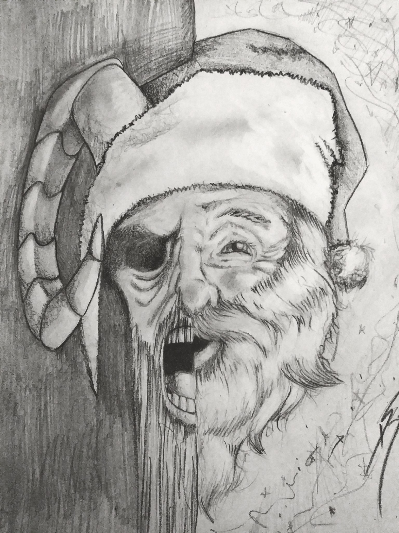 1536x2048 Draw Drawing Santaclause Krampus Christmas - Krampus Drawing