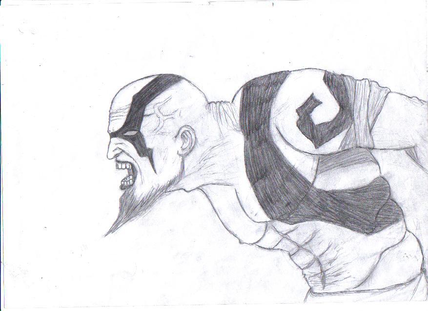 877x637 Kratos Drawing Art Drawing Skill - Kratos Drawing