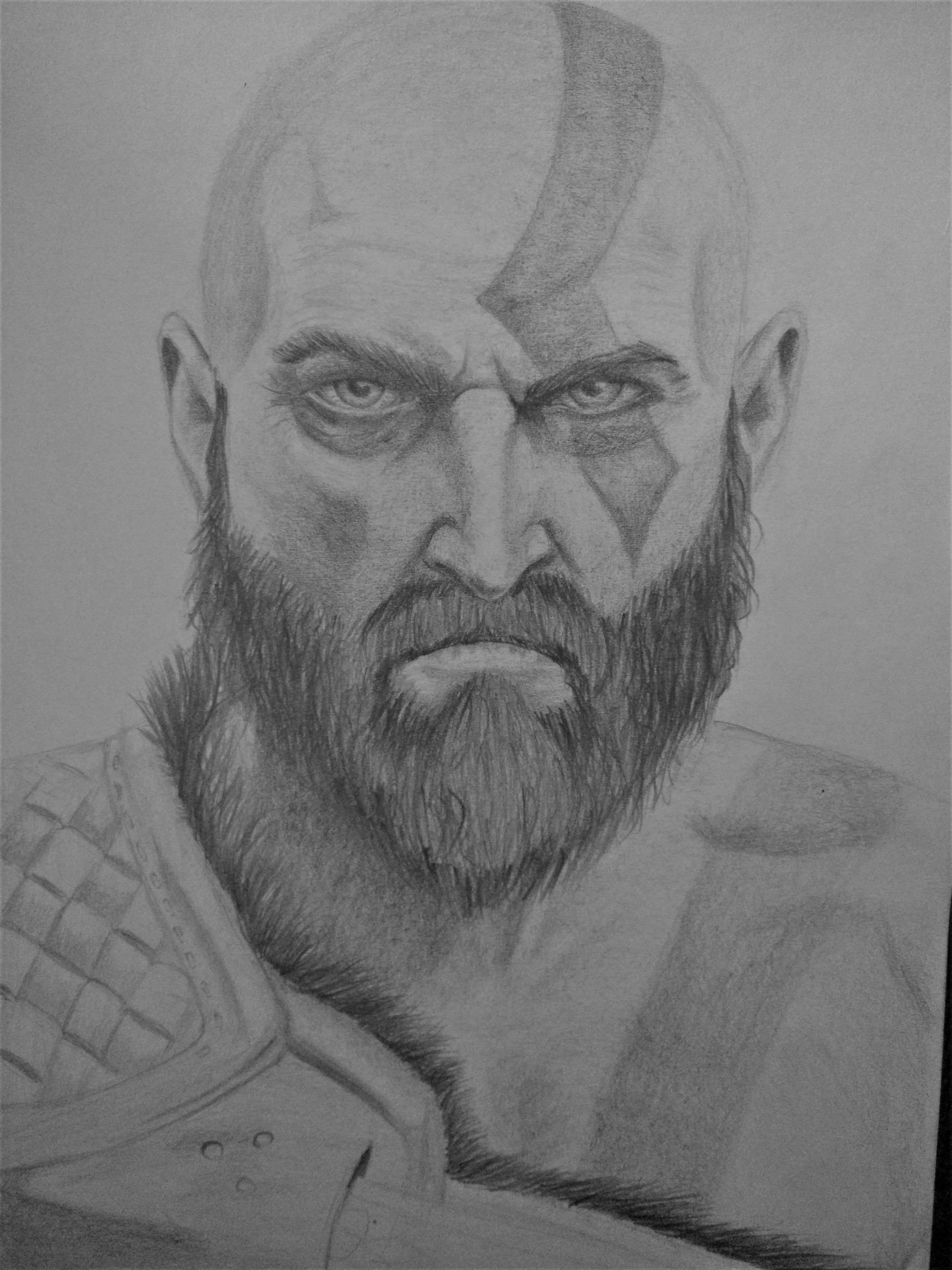 3120x4160 Kratos Drawing Steemit - Kratos Drawing