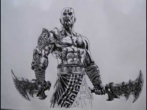 480x360 God Of War - Kratos Drawing