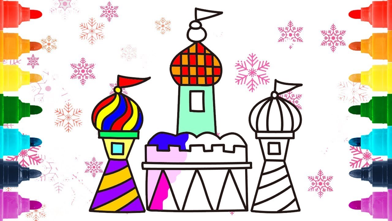 1280x720 how to draw the moscow kremlin palace for kids coloring book - Kremlin Drawing