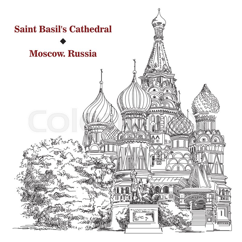 800x800 saint basils cathedral of kremlin stock vector colourbox - Kremlin Drawing