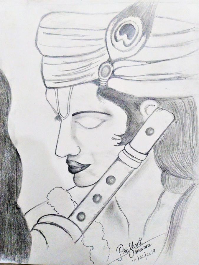 675x900 Krishna Painting - Krishna Drawing