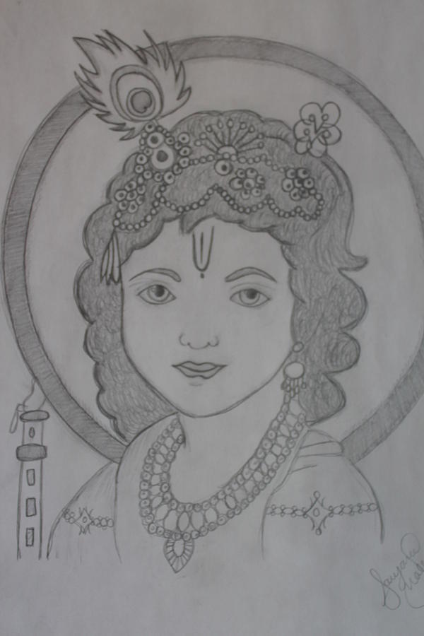 600x900 Lord Krishna Drawing - Krishna Drawing