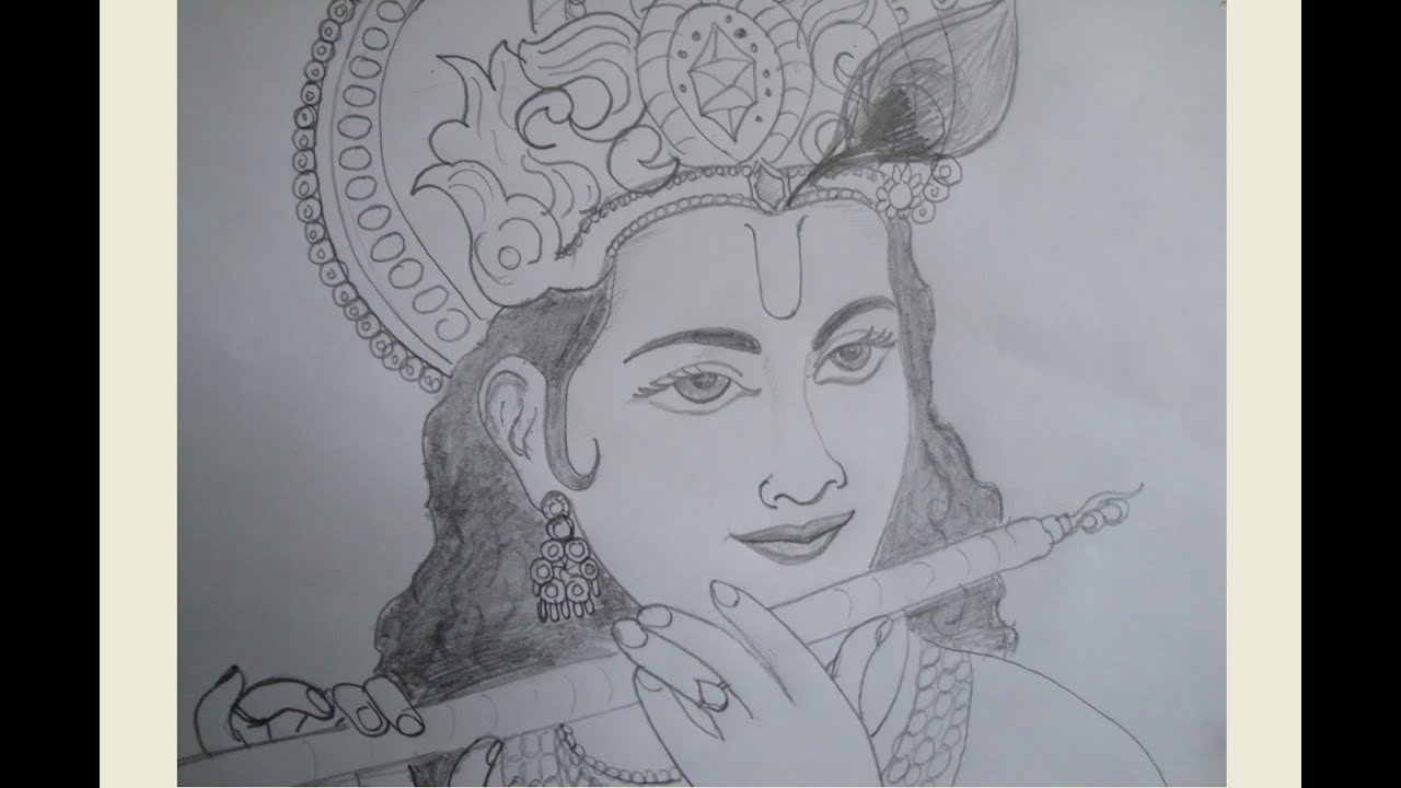 1280x720 Drawing Krishna - Krishna Drawing