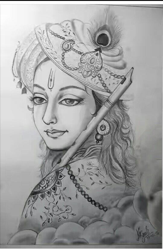 Drawings Of Lord Krishna ~ Lord Krishna Sketches | Bodewasude