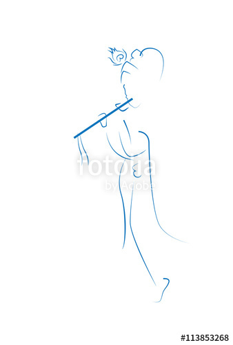 338x500 Krishna Line Art Illustration Stock Photo And Royalty Free Images - Krishna Line Drawing