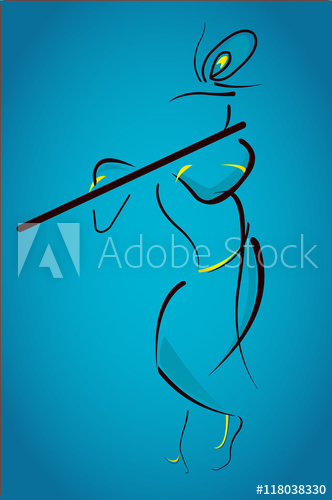 332x500 Lord Krishna - Krishna Line Drawing