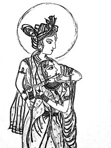 225x300 Lord Krishna Drawings Fine Art America - Krishna Line Drawing