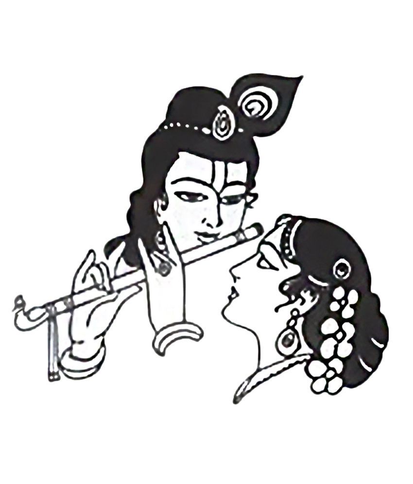 850x995 Radha Krishna Clipart Images Great Free Clipart, Silhouette - Krishna Line Drawing