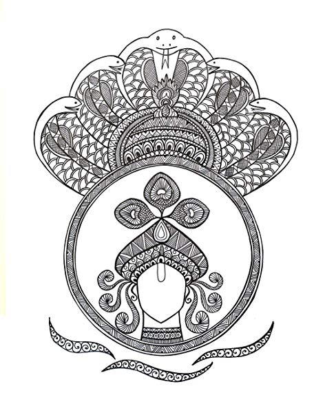 472x590 incarnation of lord vishnu lord krishna neeti goswami - Krishna Line Drawing
