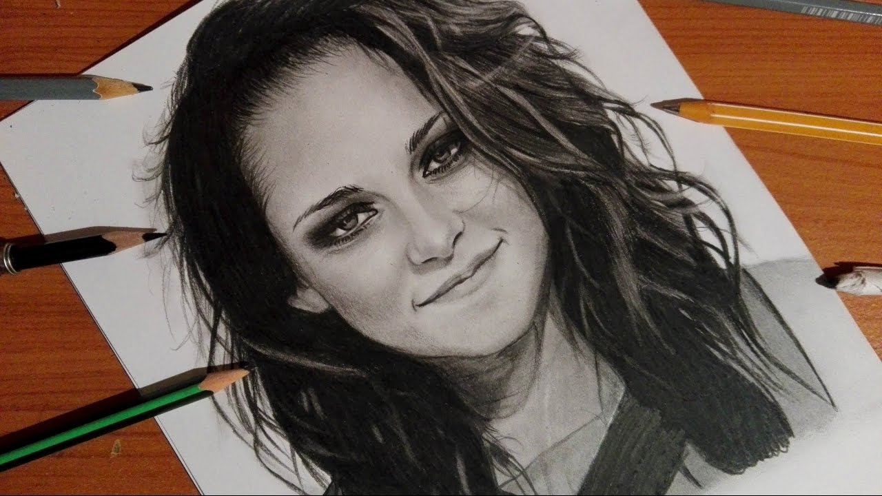 1280x720 speed drawing kristen stewart - Kristen Stewart Drawing