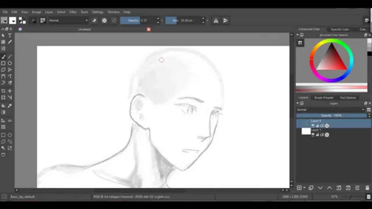 1280x720 random anime drawing on krita - Krita Drawing
