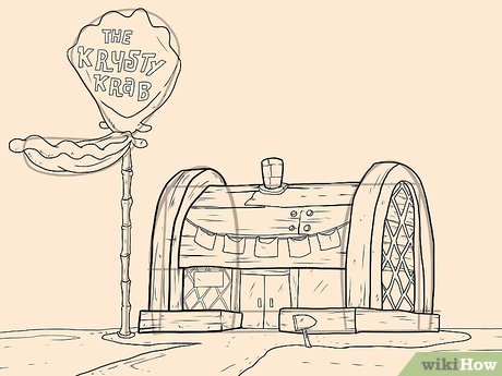 460x345 how to draw the krusty krab - Krusty Krab Drawing