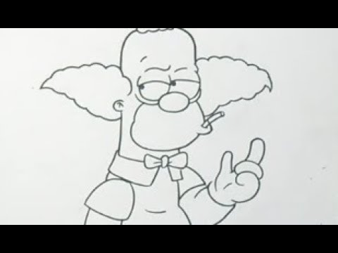 480x360 dibuajr a krusty el payaso - Krusty The Clown Drawing