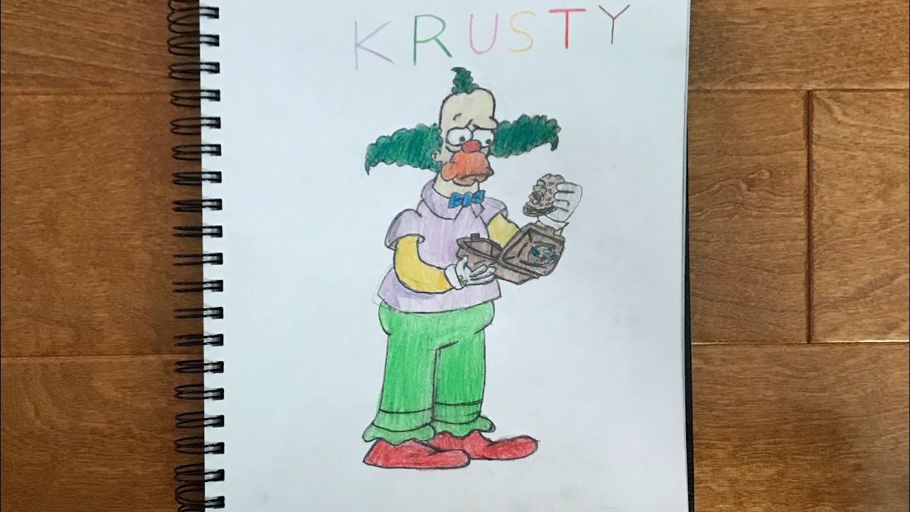 1280x720 drawing krusty the clown the simpsons - Krusty The Clown Drawing