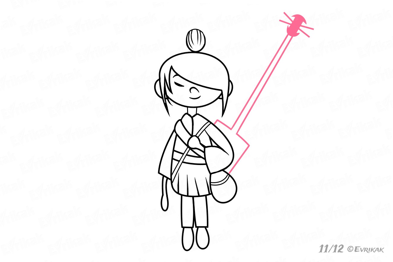 1300x867 how to draw a samurai from the cartoon kubo and the two strings - Kubo Drawing