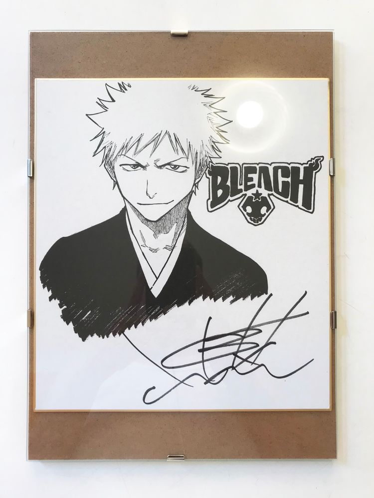 750x1000 tite kubo hand signed ichigo kurosaki drawing + glass frame bleach - Kubo Drawing