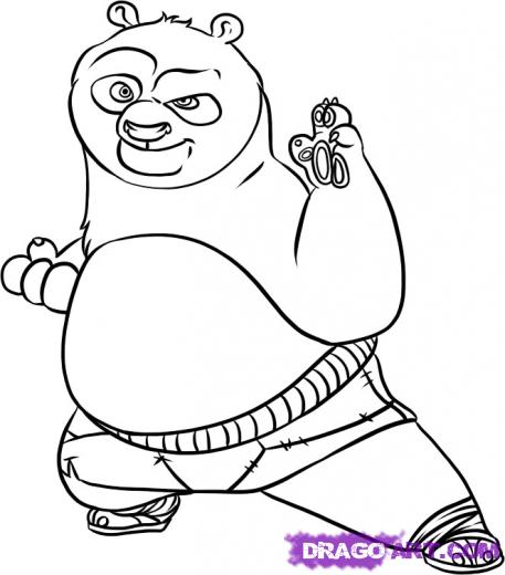 457x520 Step How To Draw Po From Kung Fu Panda - Kung Fu Drawing