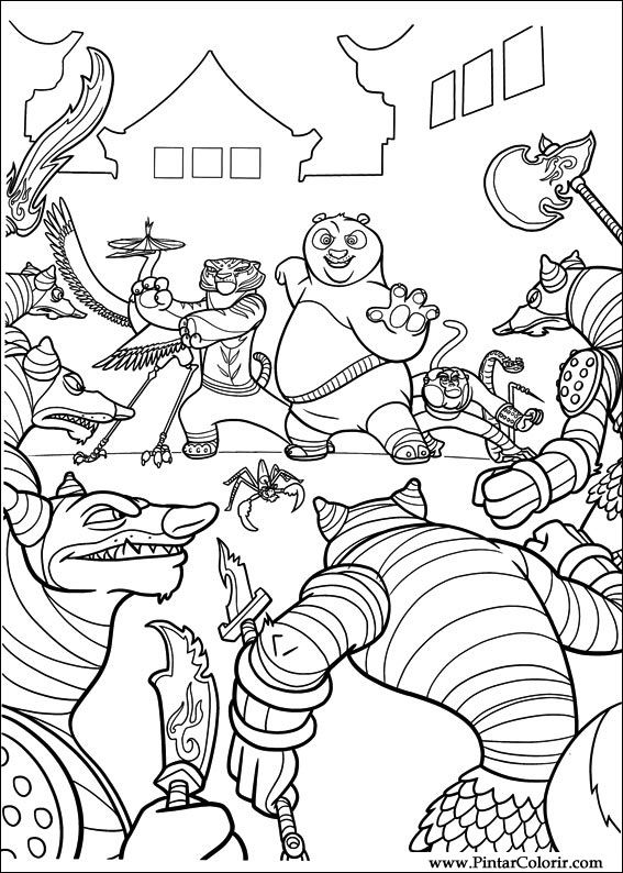 567x794 drawings to paint colour kung fu panda - Kung Fu Panda 2 Drawing
