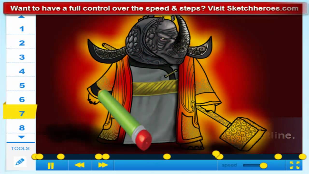 1280x720 how to draw master thundering rhino from kung fu panda - Kung Fu Panda 2 Drawing