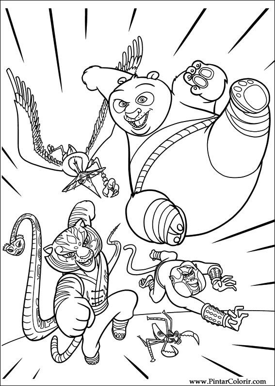 567x794 drawings to paint colour kung fu panda - Kung Fu Panda 2 Drawing