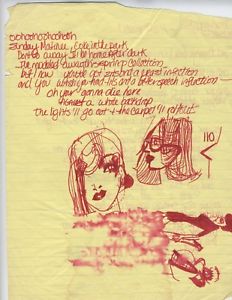 232x300 vtg hole courtney love kurt cobain rock drawing coa rights lyrics - Kurt Cobain Drawings