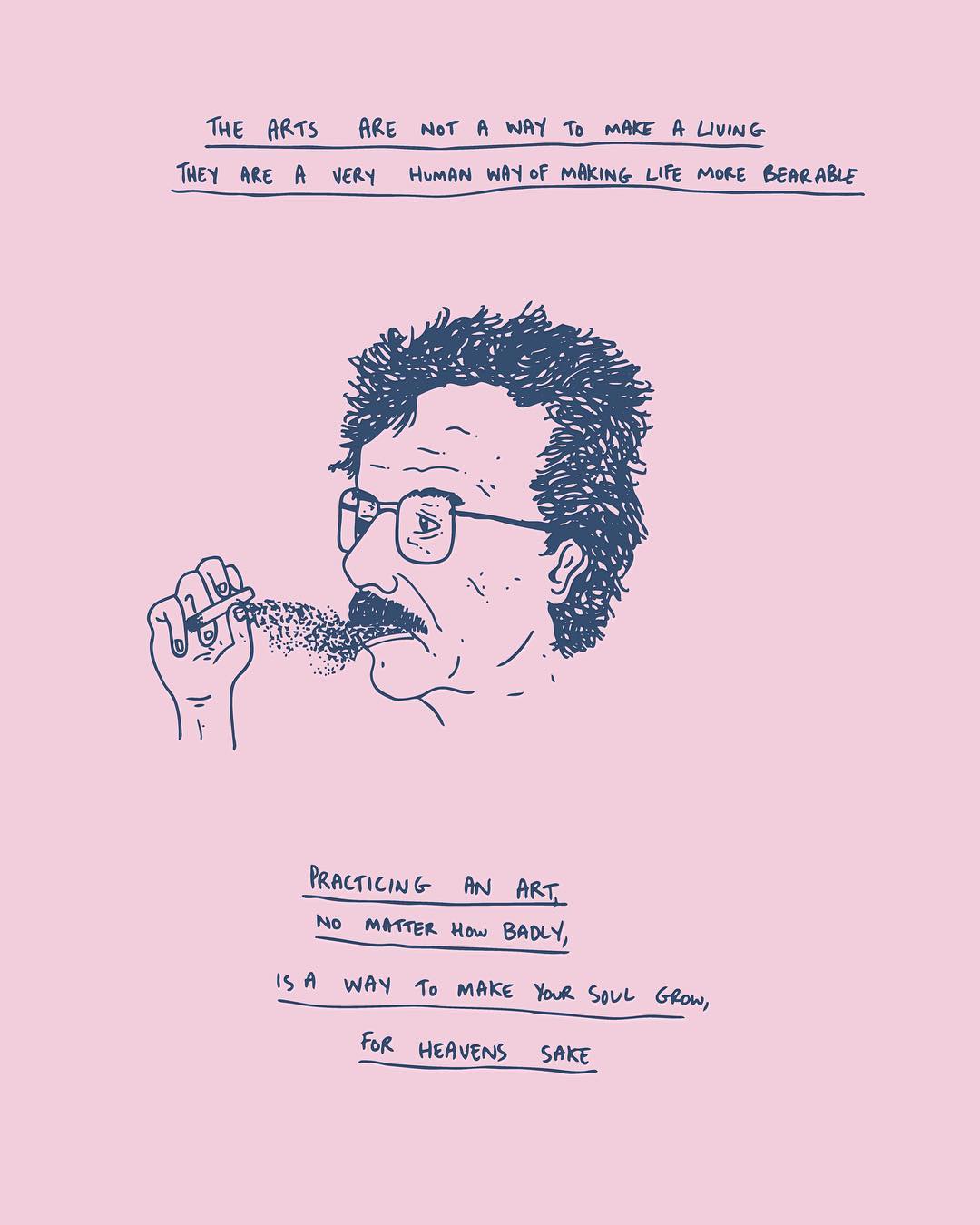 1080x1350 little kurt vonnegut sketch - Kurt Vonnegut Drawings