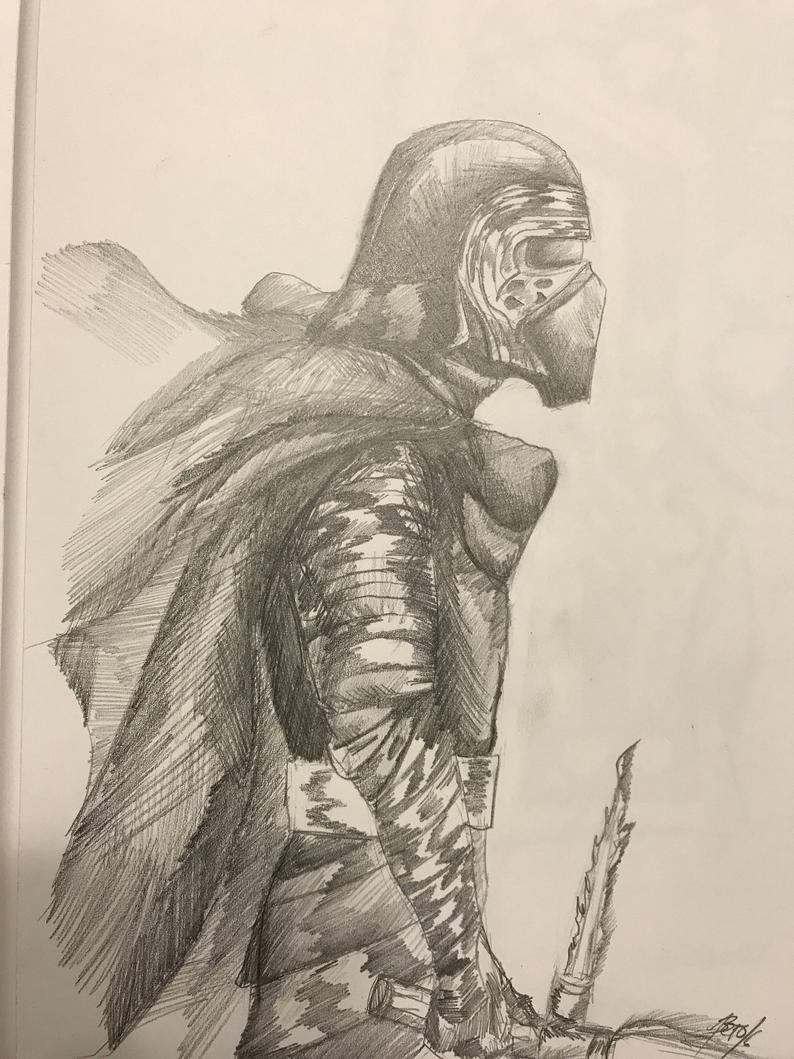 794x1059 kylo ren drawing etsy - Kylo Ren Drawing