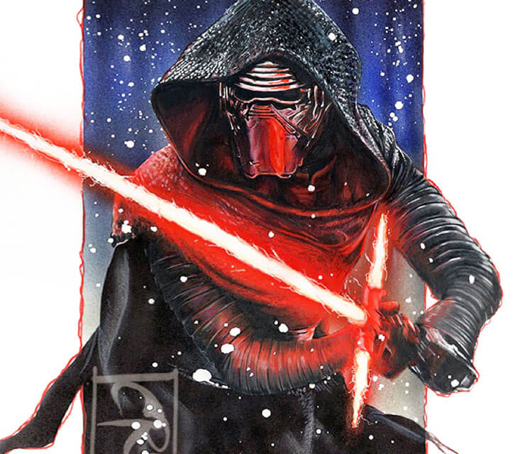 750x640 kylo ren color drawing - Kylo Ren Drawing