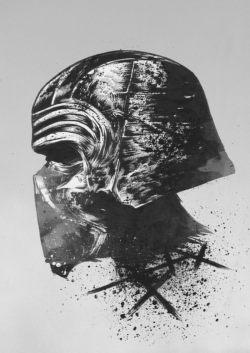 Kylo Ren Helmet Drawing at PaintingValley.com | Explore collection of ...