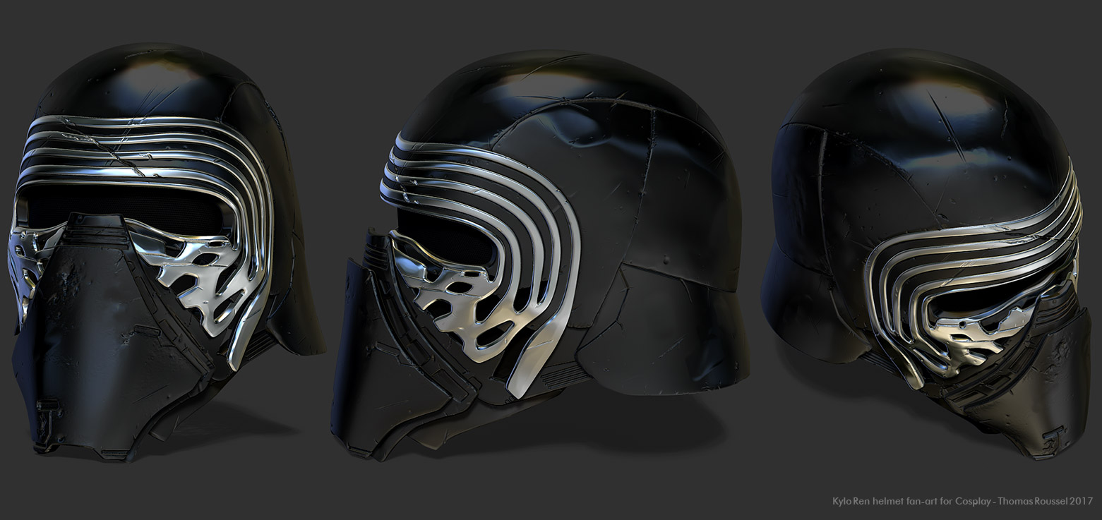 1561x737 kylo ren helmet making of polysculpt - Kylo Ren Helmet Drawing