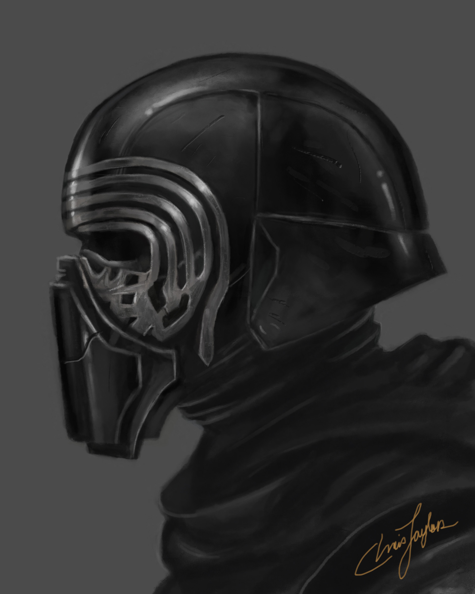 Kylo Ren Helmet Drawing at PaintingValley.com | Explore collection of ...