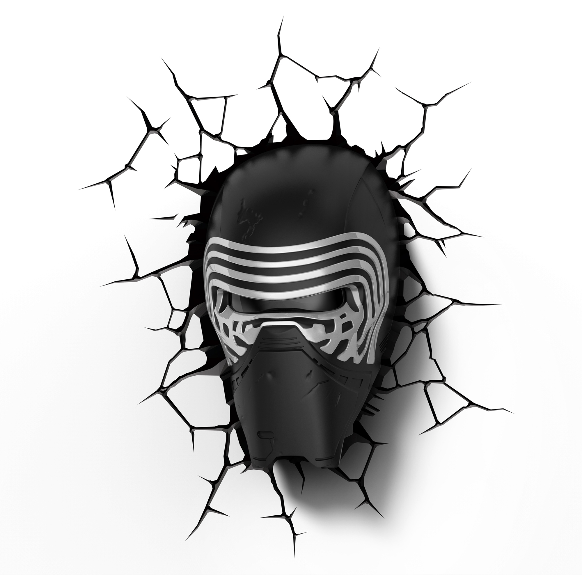 2000x2000 star wars the force awakens kylo ren helmet light - Kylo Ren Helmet Drawing